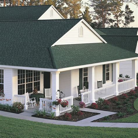 house with green roof colors